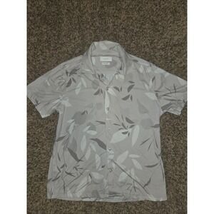 Porter & Ash Button Up Shirt Mens Medium Minimalist Floral Kinetic Stretch Print